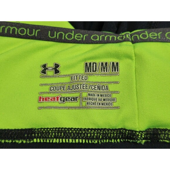 ALK Women's Medium Under Armour Fitted Heat Gear 3/4 Length Leggings Pants Black - Picture 4 of 5